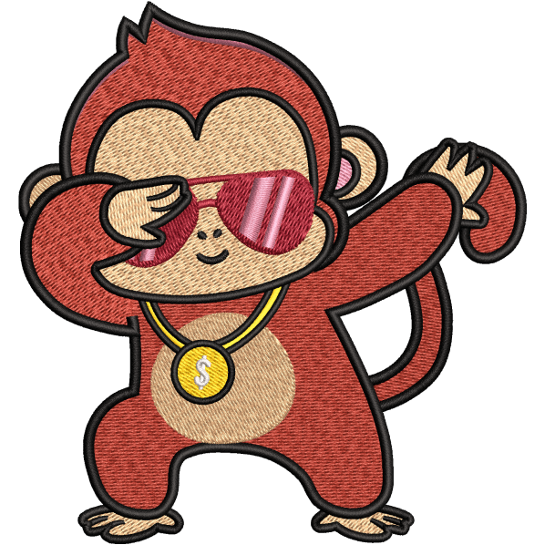 Monkey Embroidery Design